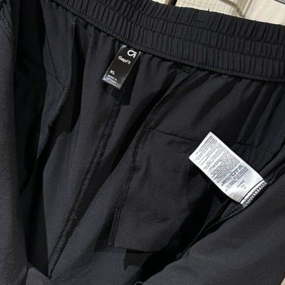 Gap GapFit Black High Rise Runaround Wide Leg Trousers Lightweight Elastic Waist - Picture 9 of 12